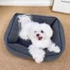 Cama para perros ortopédica de lana de peluche (L)