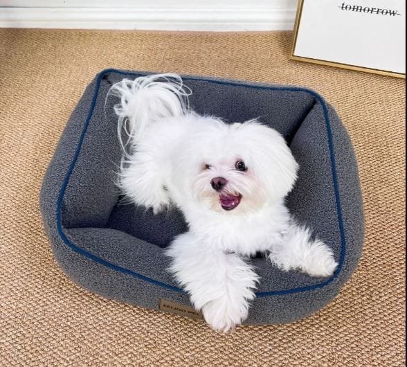 Cama para perros ortopédica de lana de peluche (L)