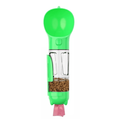 Botella portátil para agua y alimento de mascotas Green