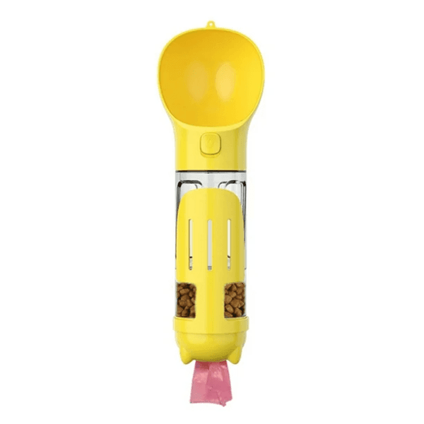 Botella portátil para agua y alimento de mascotas Yellow